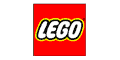 LEGO logo on a red background.
